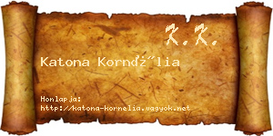Katona Kornélia névjegykártya